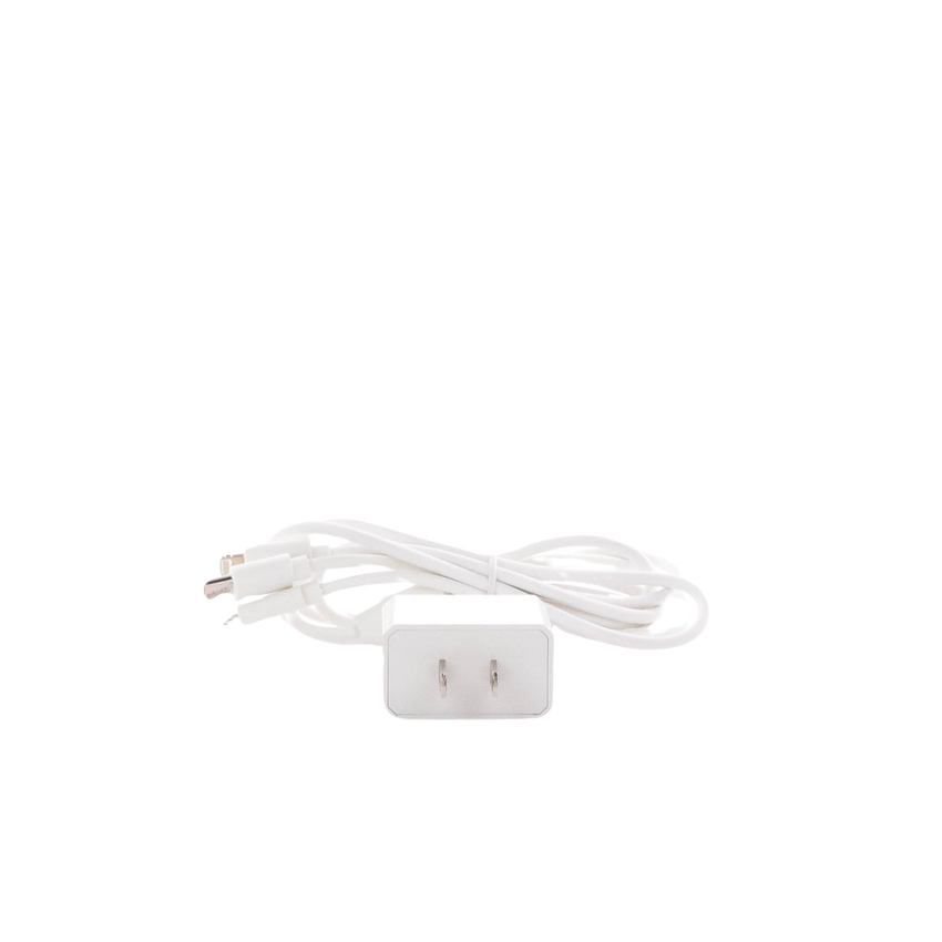 Cargador de pared USB de 5 Vcc 2A / Multi-puertos / USB-C / Micro USB / Tipo C / Lightning (iPhone) / Extensión de cable 1.2 metros