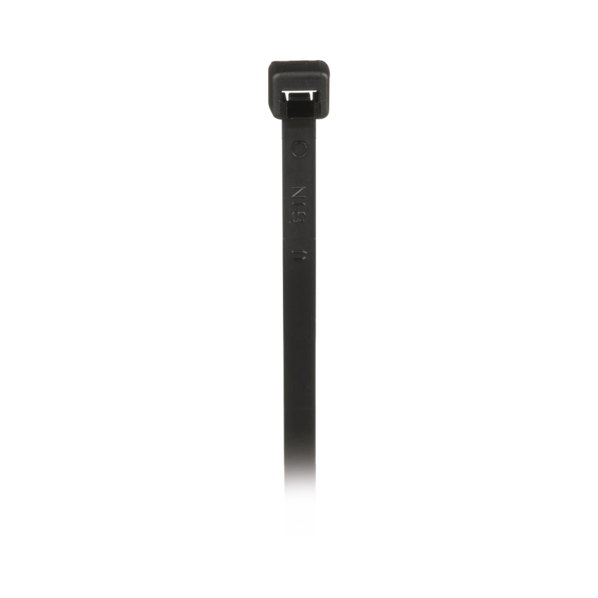 Cincho de Nylon 6.6, 203mm largo x 3.6mm ancho, Color Negro. Paquete de 1000 Piezas