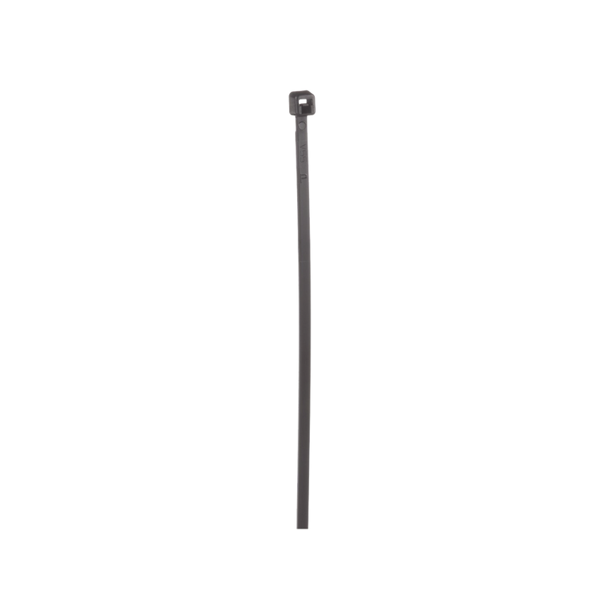 Cincho de Nylon 6.6 de Bloqueo, 203 mm largo x 2.5mm ancho, Color Negro, Exterior Resistente a Rayos UV, Paquete de 100pz