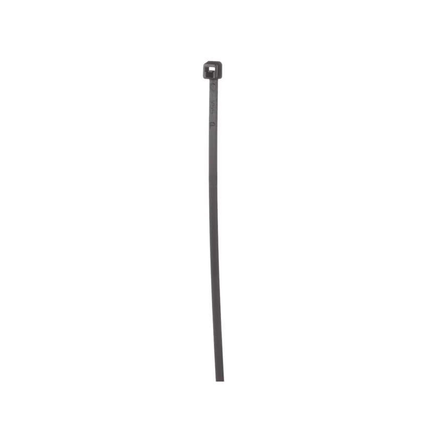 Cincho de Nylon 6.6 de Bloqueo, 203 mm largo x 2.5mm ancho, Color Negro, Exterior Resistente a Rayos UV, Paquete de 100pz
