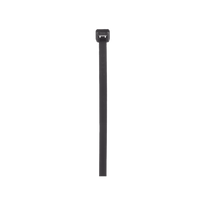 Cincho de Nylon 6.6, Color Negro, 290 mm largo x 3.7mm ancho, sección transversal intermedia, Paquete de 100 piezas