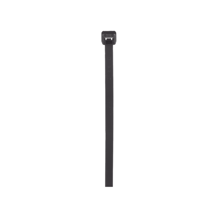 Cincho de Nylon 6.6, Color Negro, 290 mm largo x 3.7mm ancho, sección transversal intermedia, Paquete de 100 piezas