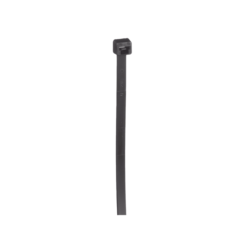 Cincho de Nylon 6.6, Color Negro, 290 mm largo x 3.7mm ancho, sección transversal intermedia, Paquete de 100 piezas