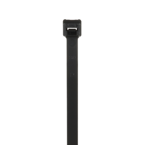 Cincho de Nylon 6.6 Pan-Ty, 368mm largo x 7.6mm ancho, Color Negro, Exterior Resistente a Rayos UV, Paquete de 100pz