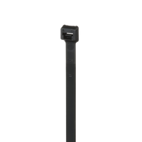 Cincho de Nylon 6.6 Pan-Ty, 368mm largo x 7.6mm ancho, Color Negro, Exterior Resistente a Rayos UV, Paquete de 100pz