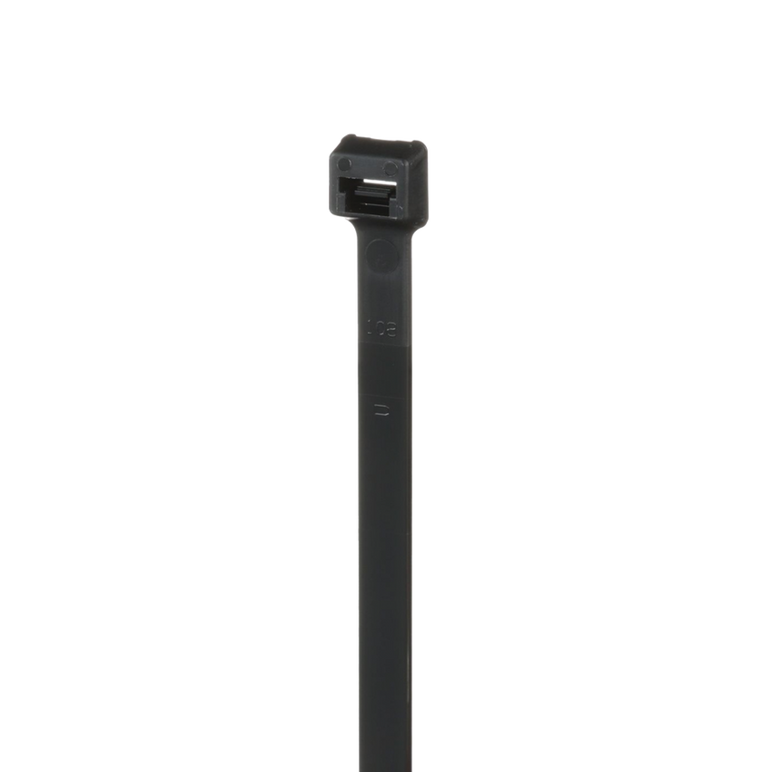 Cincho de Nylon 6.6 Pan-Ty, 368mm largo x 7.6mm ancho, Color Negro, Exterior Resistente a Rayos UV, Paquete de 100pz
