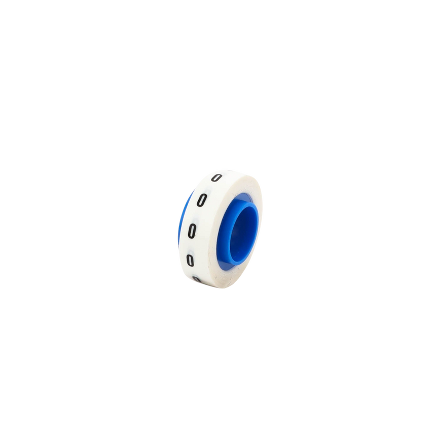 Rollo de Etiquetas Marcadoras, Pre-Impresos con el N�mero 0, de 2.4 Metros (7.87 Pies), Color Blanco