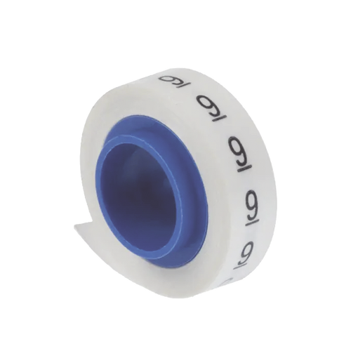 10 Rollos de Etiquetas Marcadoras, Pre-Impresos con los Números 0-9, de 2.4 metros, Color Blanco