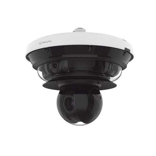 Cámara IP Multisensor 34MP (4 sensores 4K) con lentes motorizados / PTZ 2 MP 40X / Hasta 2 tarjetas MicroSD de 512GB / WDR de hasta 150dB / IP66 / IK10 / autoseguimiento / Inteligencia artificial para eventos