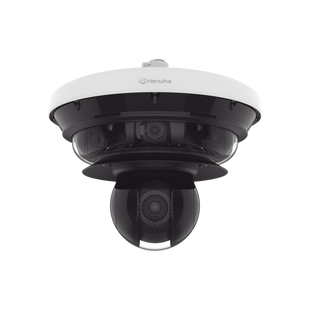 Cámara IP Multisensor 34MP (4 sensores 4K) con lentes motorizados / PTZ 2 MP 40X / Hasta 2 tarjetas MicroSD de 512GB / WDR de hasta 150dB / IP66 / IK10 / autoseguimiento / Inteligencia artificial para eventos