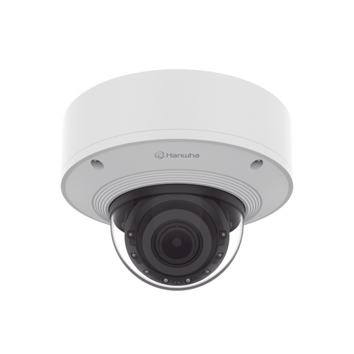 Cámara Domo 2MP Solid EDGE / Wisenet WAVE embebido / Antivandalica / Lente Motorizado de 4.38  A 9.33mm / P-Iris / WDR 120dB / 1TB SSD / IP66, IP67, IK10+, NEMA4X, IP6K9K