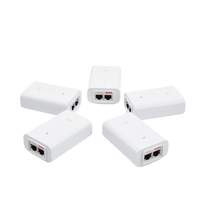 5 Unidades del Adaptador PoE Ubiquiti de 24 VDC, 0.5 A con puerto Gigabit, color blanco