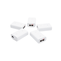 5 Unidades del Adaptador PoE Ubiquiti de 24 VDC, 1.0 A con puerto Gigabit, color blanco