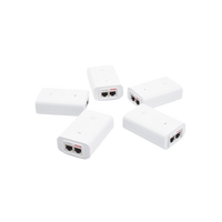 5 Unidades del Adaptador PoE Ubiquiti de 24 VDC, 1.0 A con puerto Gigabit, color blanco
