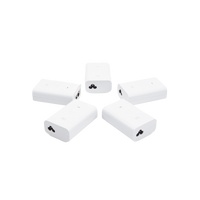 5 Unidades del Adaptador PoE Ubiquiti de 24 VDC, 1.0 A con puerto Gigabit, color blanco