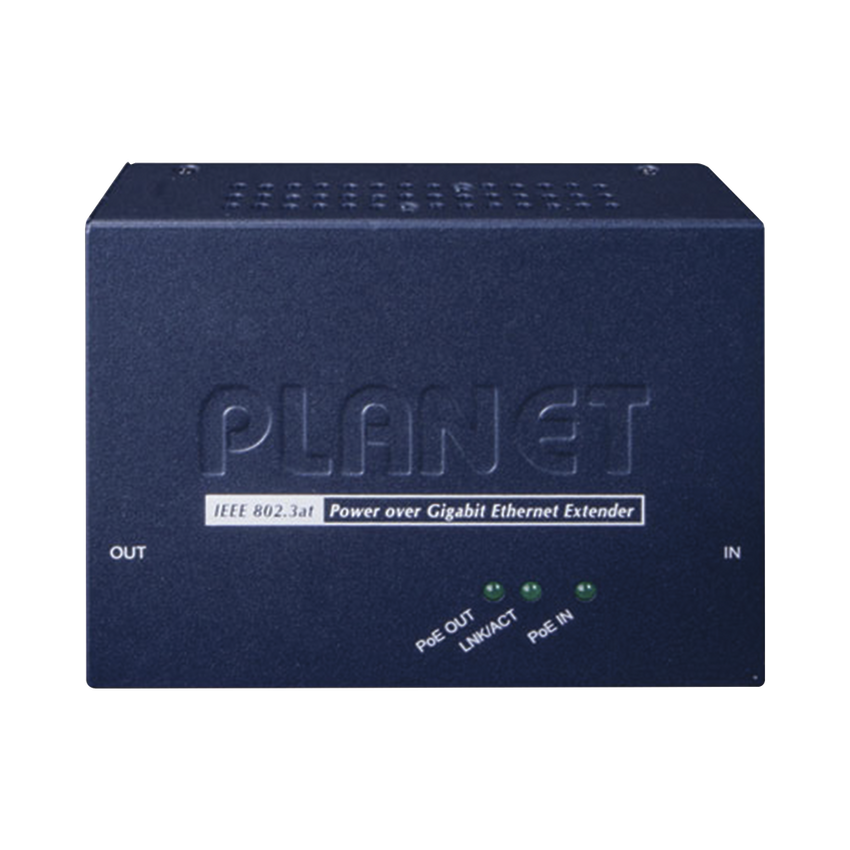 Extensor PoE+ / Hasta 100 m / Entrada PoE+ Gigabit 802.3 at y Salida PoE+ Gigabit 802.3 af / at / Interior