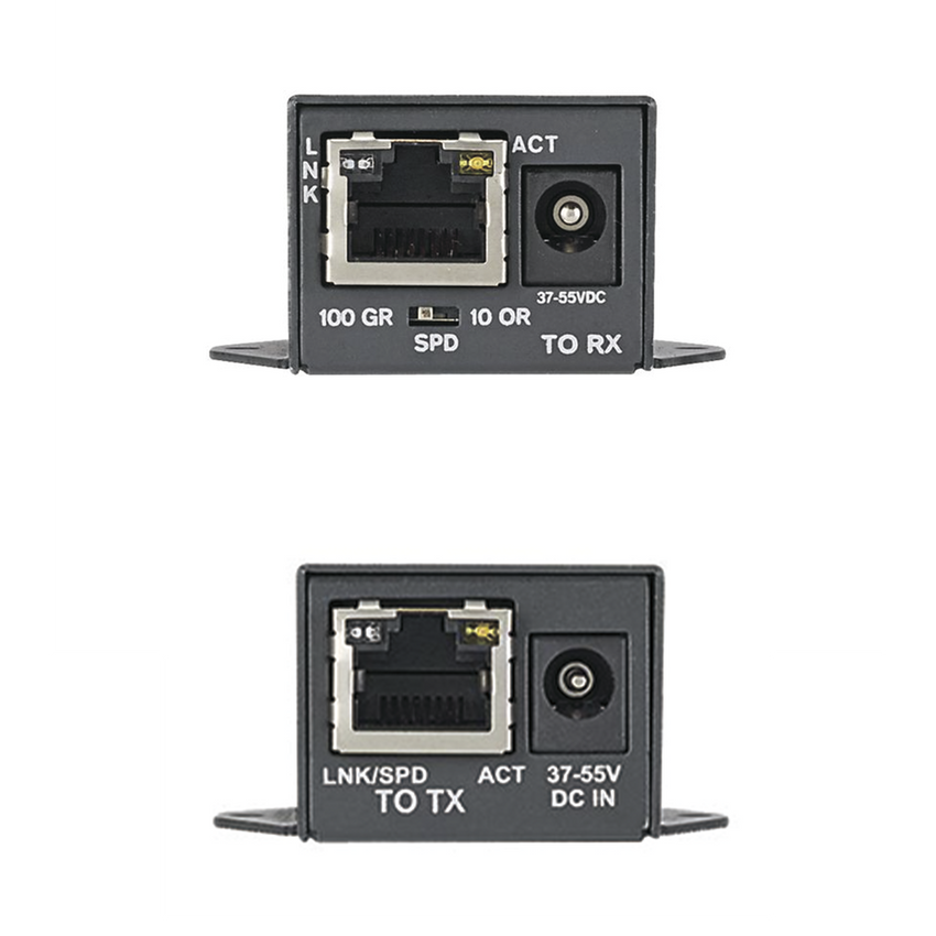 Kit de Extensor PoE/PoE+, Hasta 610 Metros (2000 ft) con Cable Cat5e o Cat6, 10/100Mbps, Incluye Transmisor, Receptor y Fuente de Alimentación