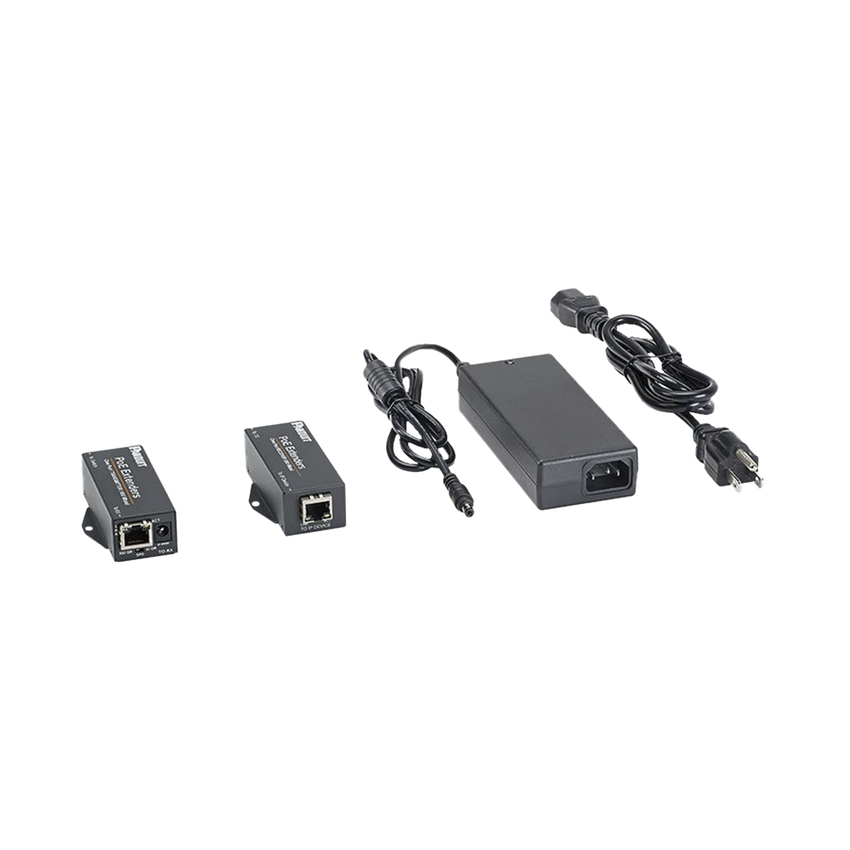Kit de Extensor PoE/PoE+, Hasta 610 Metros (2000 ft) con Cable Cat5e o Cat6, 10/100Mbps, Incluye Transmisor, Receptor y Fuente de Alimentación