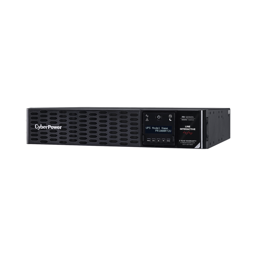 UPS de 1000 VA /1000 W, Topología Línea Interactiva, Entrada 120 Vca NEMA 5-15P, Onda Senoidal Pura, Torre o Rack 2 UR, Con 8 Tomas NEMA 5-15R