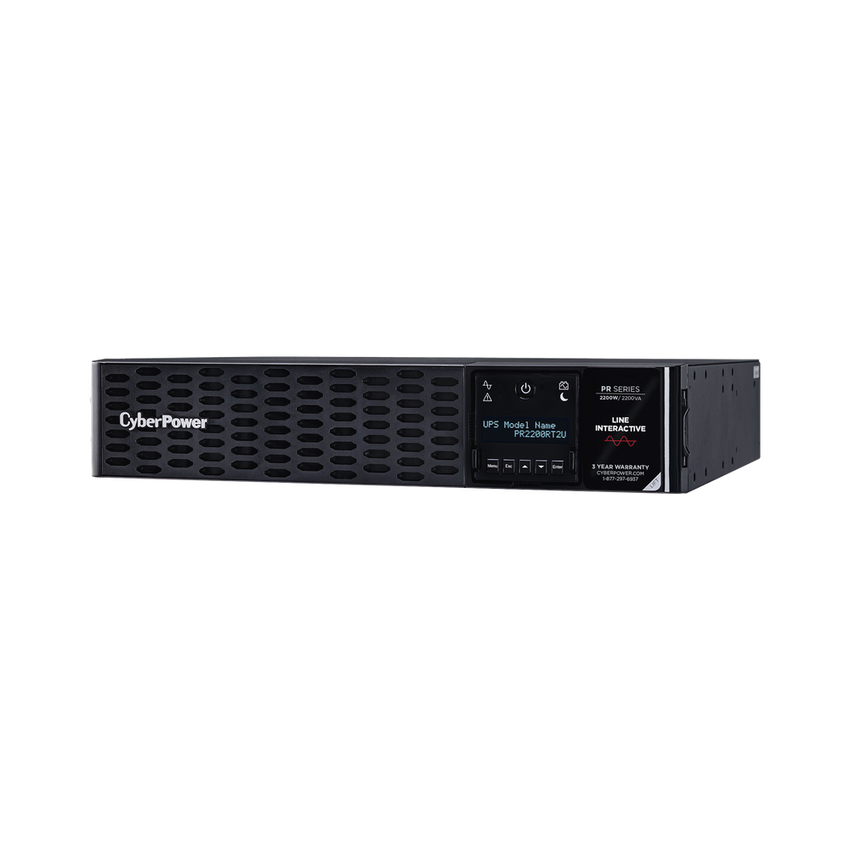 UPS de 2200 VA/2200 W, Topología Línea Interactiva, Entrada 120 Vca NEMA L5-30P, Onda Senoidal Pura, Torre o Rack 2 UR, Con 8 Tomas NEMA 5-20R