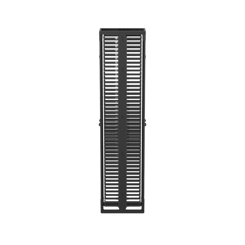 Organizador Vertical PatchRunner™, Doble (Frontal y Posterior), Para Rack Abierto de 45 Unidades, 10in de Ancho, Color Negro