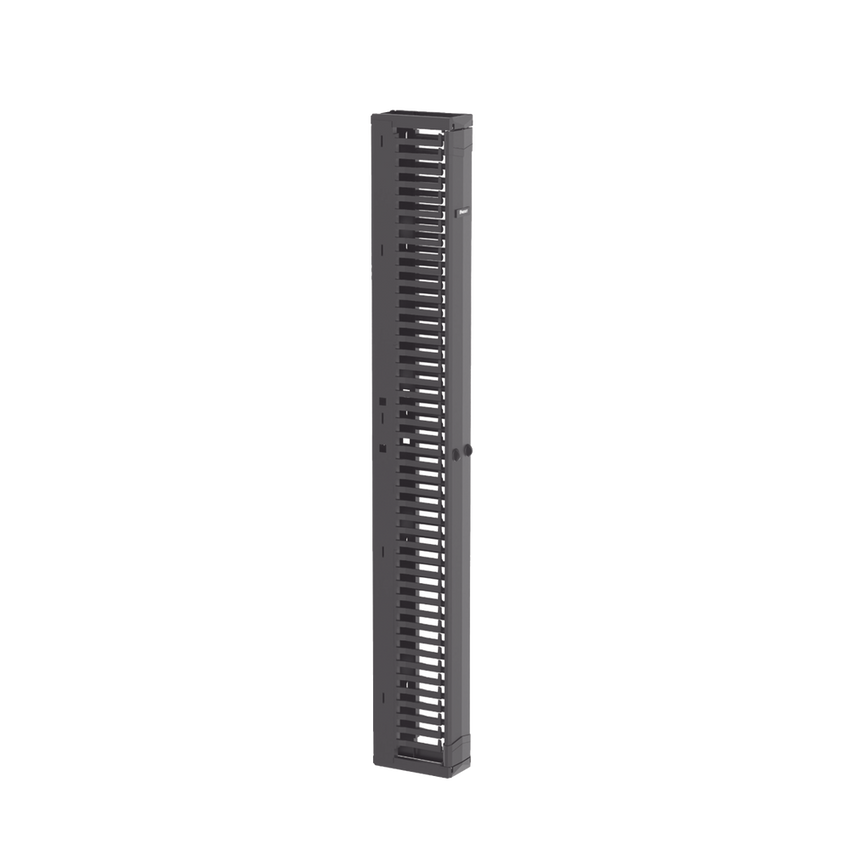Organizador Vertical PatchRunner™, Sencillo (Solo Frontal), Para Rack Abierto de 45 Unidades, 6 in de Ancho, Color Negro