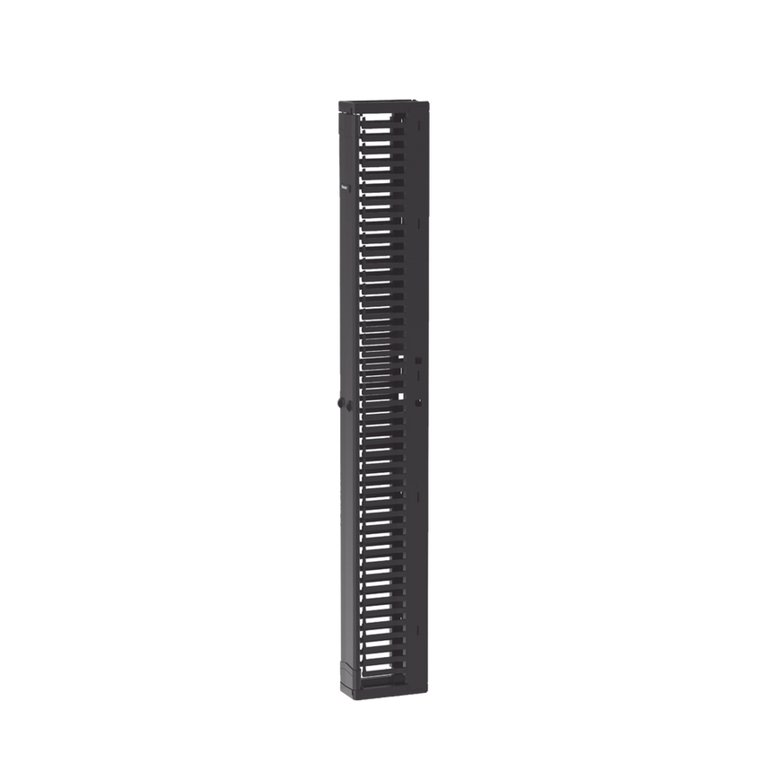 Organizador Vertical PatchRunner™, Sencillo (Solo Frontal), Para Rack Abierto de 45 Unidades, 6 in de Ancho, Color Negro
