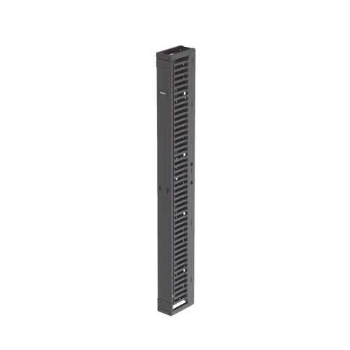 Organizador Vertical PatchRunner™, Sencillo (Solo Frontal), Para Rack Abierto de 45 Unidades, 6 in de Ancho, Color Negro