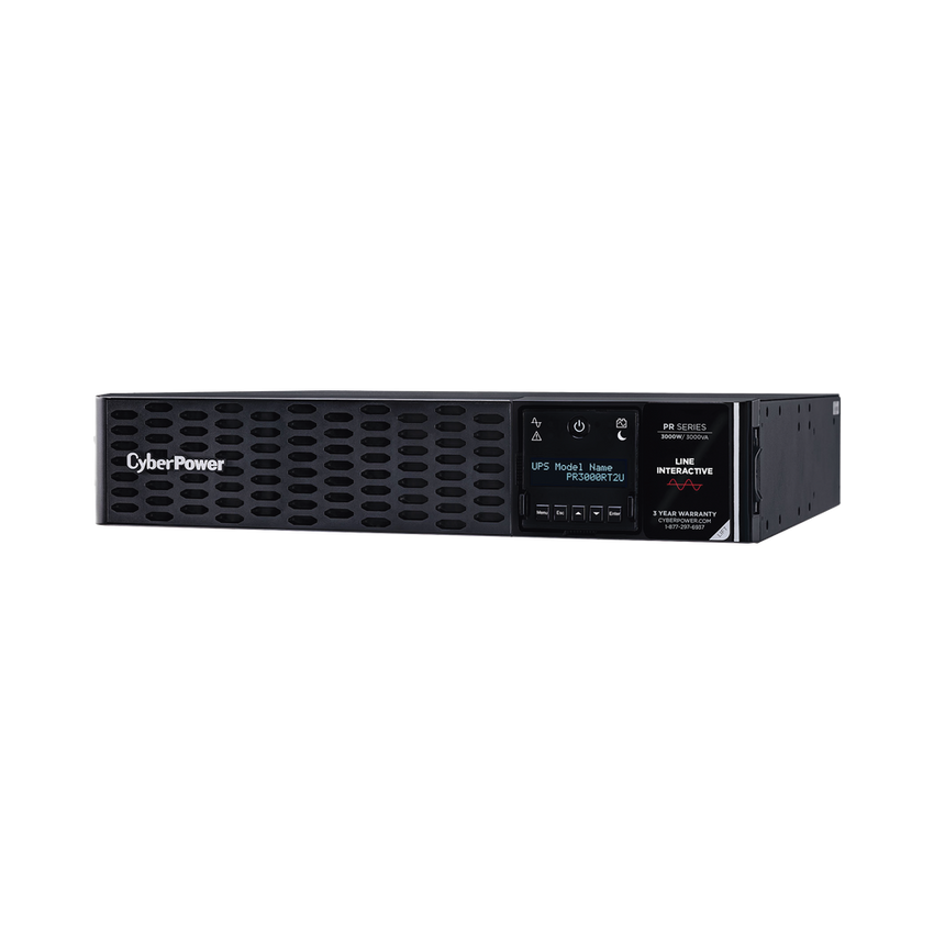 UPS de 3000 VA/3000 W, Topología Línea Interactiva, Entrada 120 Vca NEMA L5-30P, Onda Senoidal Pura, Torre o Rack 2 UR, Con 8 Tomas NEMA 5-20R y 1 NEMA L5-30R