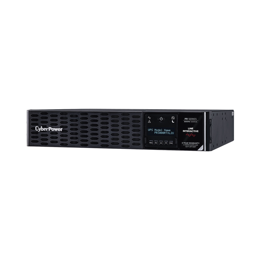 UPS de 3000 VA/3000 W, Topología Línea Interactiva, Entrada 120 Vca NEMA L5-30P, Onda Senoidal Pura, Torre o Rack de 2 UR, Con 8 Tomas 5-20R y 1 L5-30R