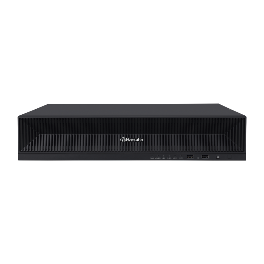 NVR 32 Megapixel (8K) / 32 Canales IP / Soporta 8 Discos Duros / H.265 & Wisestream / Wisenet P2P / ONVIF / Compatible con Cámaras IA / Salida HDMI en 4K