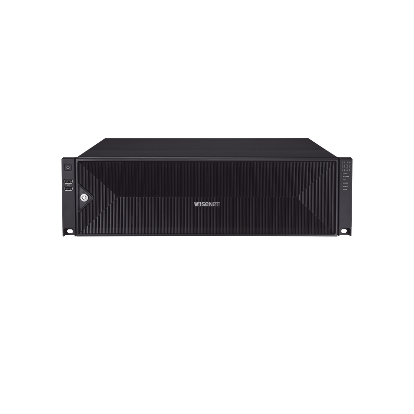 NVR 32 Megapixel (8K) / 32 Canales IP / Soporta 8 Discos Duros / H.265 & Wisestream / Wisenet P2P / ONVIF / Compatible con Cámaras IA / Salida HDMI en 4K