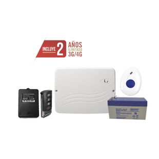 Kit de Panel de Alarma Híbrido 4G LTE con botón de Pánico y Detección de Caídas Inalámbrico, Incluye SIM con 2 años de Datos y APP Gratis
