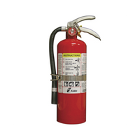 Extintor Desechable de Polvo Químico Seco | Fuegos Clase A, B y C | Talleres y Garaje | Paquete con 6 |Soporte Metálico | 5.5 lb pieza