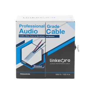 Cable para Audio Profesional Calibre 18 en 2 Hilos 100% Cobre, Blindado Perfecto para Bocinas y Micr�fonos, Bobina de 152 Metros (500 Pies)