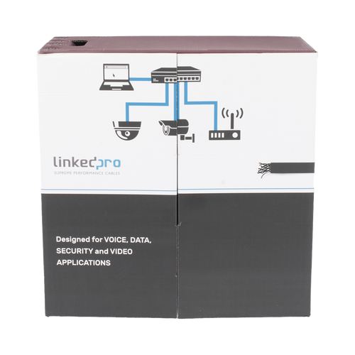 Bobina de Cable UTP 305 m, Cat5e Con DOBLE FORRO, para Exterior, CLIMAS EXTREMOS, Color Negro