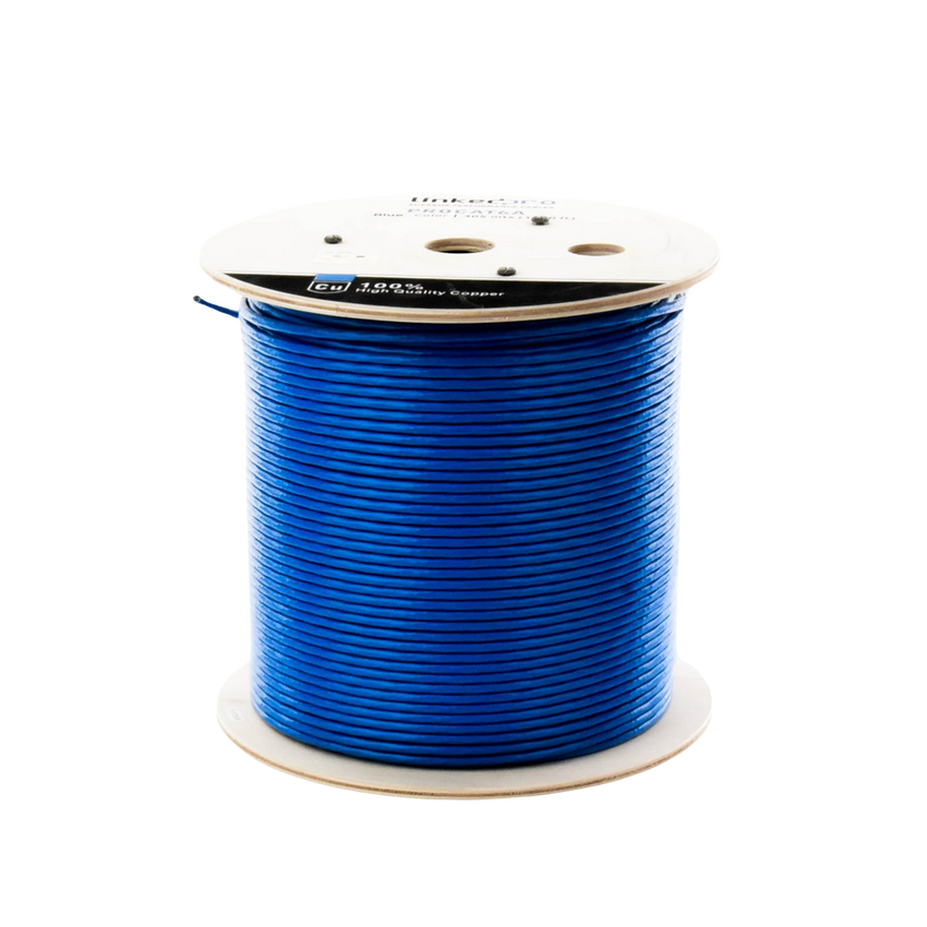Bobina de Cable U/UTP Cat6A de 305 Metros (1000 Pies), Color Azul, CM, Soporta 10G-BaseT para Transmisión de Frecuencias de Hasta 500MHz, UL