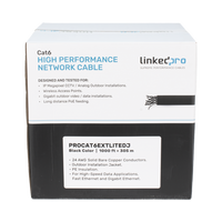 Bobina de Cable UTP 305 Metros (1000 Pies), Cat6 con Doble Forro, para Exterior, Climas Extremos, Color Negro