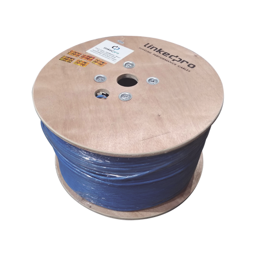 Bobina de 1000 Metros (3280.84 Pies) Cable Cat6+ Calibre 23 Alto Desempeño, ETL, UL, Color Azul, Super Flexible, de 1000 Metros (3280.84 Pies), para Aplicaciones de CCTV, Video HD, y Redes de Datos
