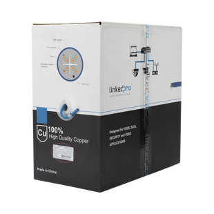 Bobina de cable de 305 metros Cat6+, CMR, CALIBRE 23 ALTO RENDIMIENTO, ETL,UL, color azul, super flexible, para aplicaciones de video vigilancia, video HD, y redes de datos. Uso interior.