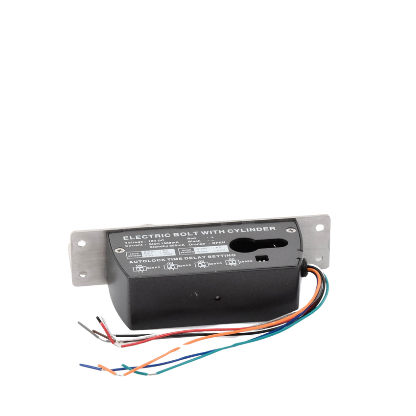 Cerradura de Perno 2000 kg de sujeción/ Cerrada en caso de falla (Fail Safe)/ Con temporizador y Sensor de puerta