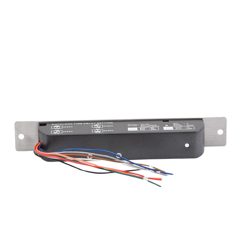 Cerradura de Perno 2000 kg de Sujeción / Cerrada en Caso de Falla (Fail Secure) /Temporizador y Sensor de Puerta