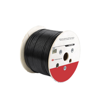 Bobina de cable de UTP de 4 pares Cat5e de 305 m (1000 ft), 100% Cobre, LDPE Resistente a rayos UV Relleno de Gel, Color Negro, 24 AWG, Uso en Exterior,  Para Aplicaciones de Voz, Datos y Video
