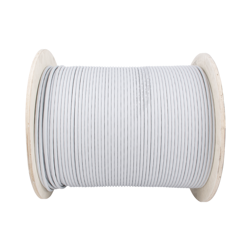 Bobina de Cable Blindado S/FTP de 4 Pares, Cat7, Inmune a Ruido e Interferencias, LSZH (Bajo Humo, Cero Halógenos), Color Gris, Bobina de 500 Metros (1640 Pies)