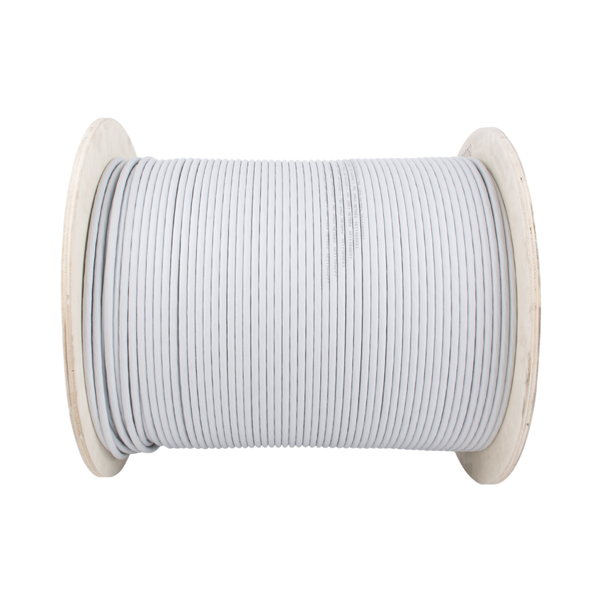 Bobina de Cable Blindado S/FTP de 4 Pares, Cat7, Inmune a Ruido e Interferencias, LSZH (Bajo Humo, Cero Halógenos), Color Gris, Bobina de 500 Metros (1640 Pies)