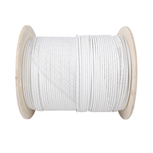 Bobina de Cable Blindado S/FTP de 4 Pares, Cat7, Inmune a Ruido e Interferencias, LSZH (Bajo Humo, Cero Halógenos), Color Blanco, Bobina de 500 Metros (1640 Pies)