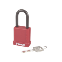 Candado de Bloqueo LOTO de Seguridad Dieléctrico, Con Llave Única, Diámetro de 6.5 mm, Color Rojo