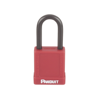 Candado de Bloqueo LOTO de Seguridad Dieléctrico, Con Llave Única, Diámetro de 6.5 mm, Color Rojo
