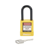 Candado de Bloqueo LOTO de Seguridad Dieléctrico, Con Llave Única, Diámetro de 6.5 mm, Color AMARILLO