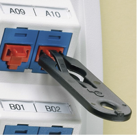 Kit de 10 Dispositivos para Bloquear Puertos Jack RJ45, Color Azul, Incluye Llave de Extracción